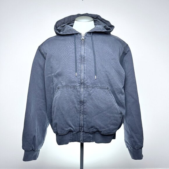 H&M Hooded Zip Jacket XL Dark Grey Cotton - Picture 1 of 5